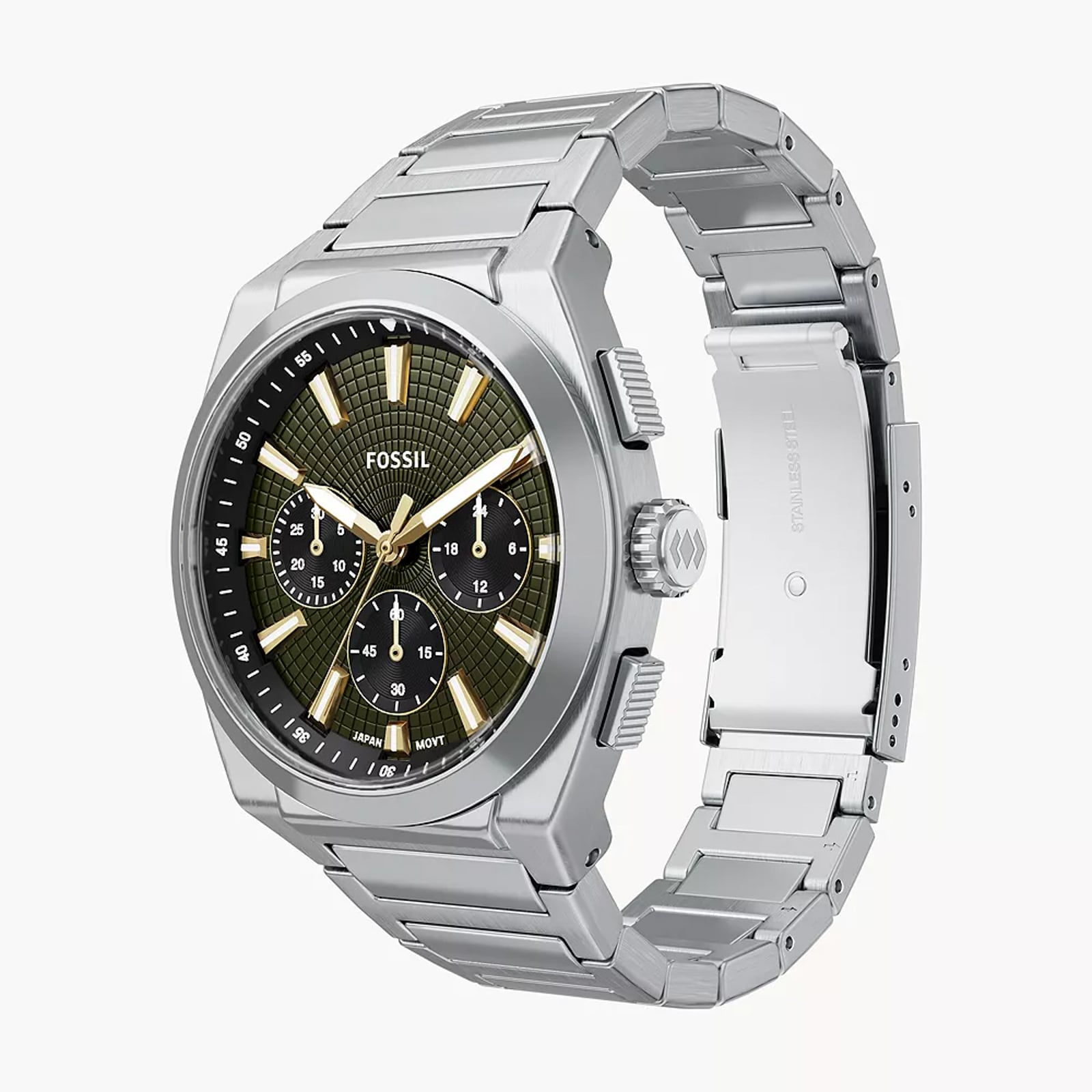 Fossil Everett Chronograph Stainless Steel Mens Watch Fossil Everett Chronograph Stainless Steel Mens Watch