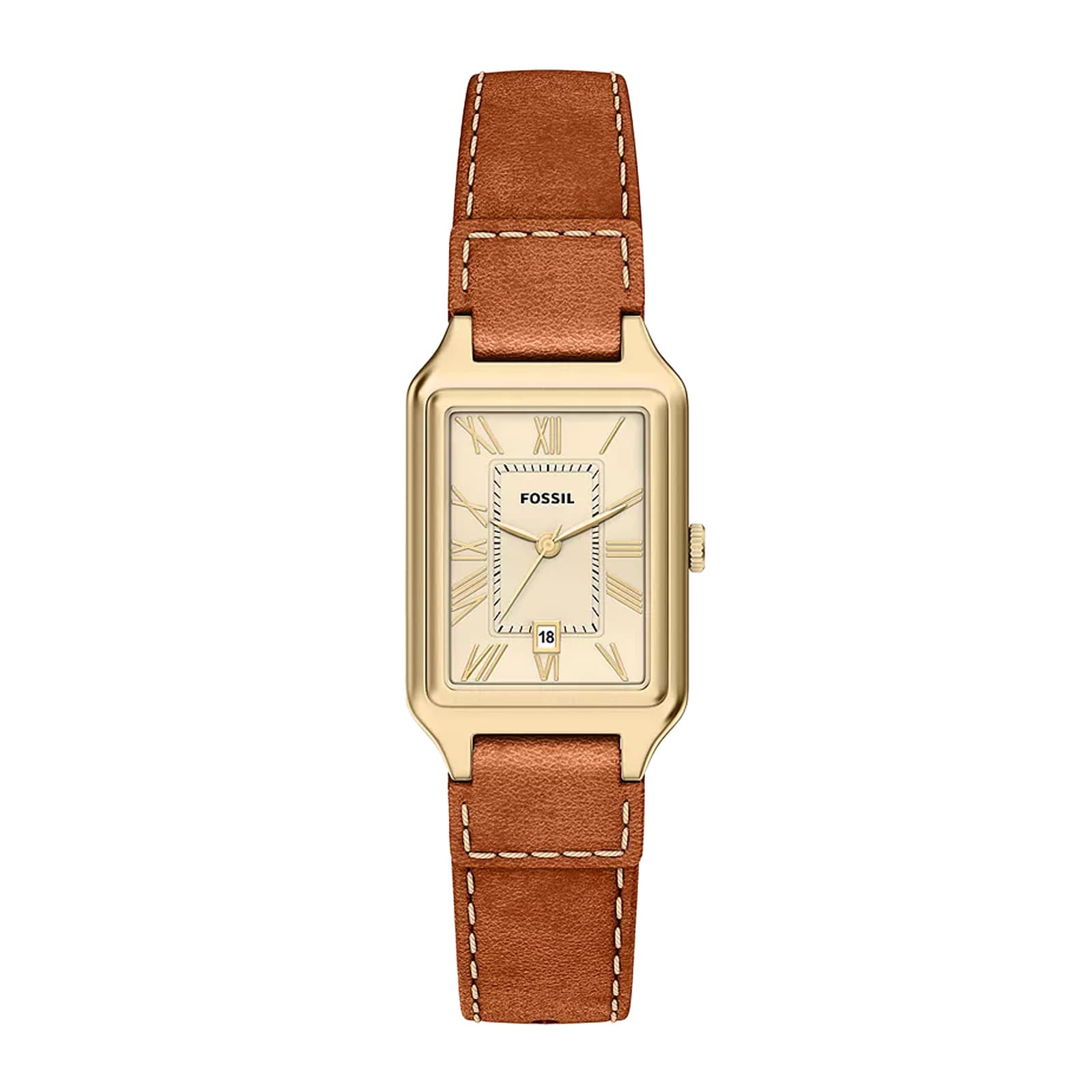 Fossil Raquel Three-Hand Date Medium Brown Leather Ladies Watch Fossil Raquel Three-Hand Date Medium Brown Leather Ladies Watch
