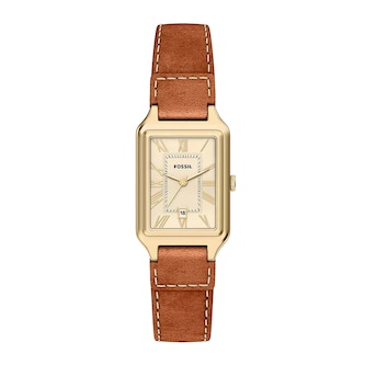 Fossil Raquel Three-Hand Date Medium Brown Leather Ladies Watch