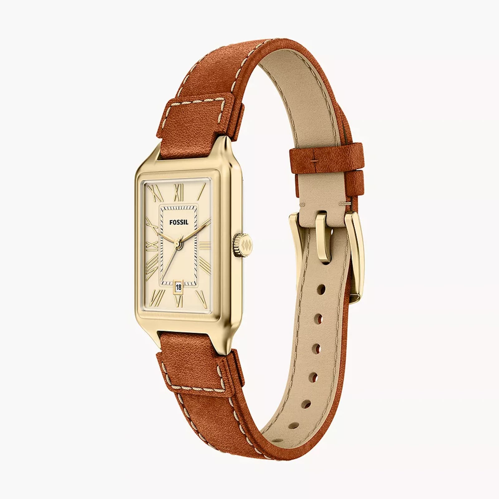 Fossil Raquel Three-Hand Date Medium Brown Leather Ladies Watch Fossil Raquel Three-Hand Date Medium Brown Leather Ladies Watch