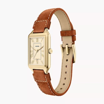 Fossil Raquel Three-Hand Date Medium Brown Leather Ladies Watch