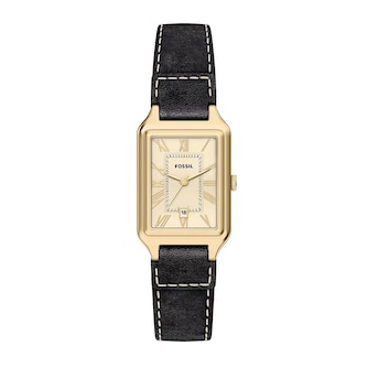 Fossil Raquel Three-Hand Date Black Leather Ladies Watch