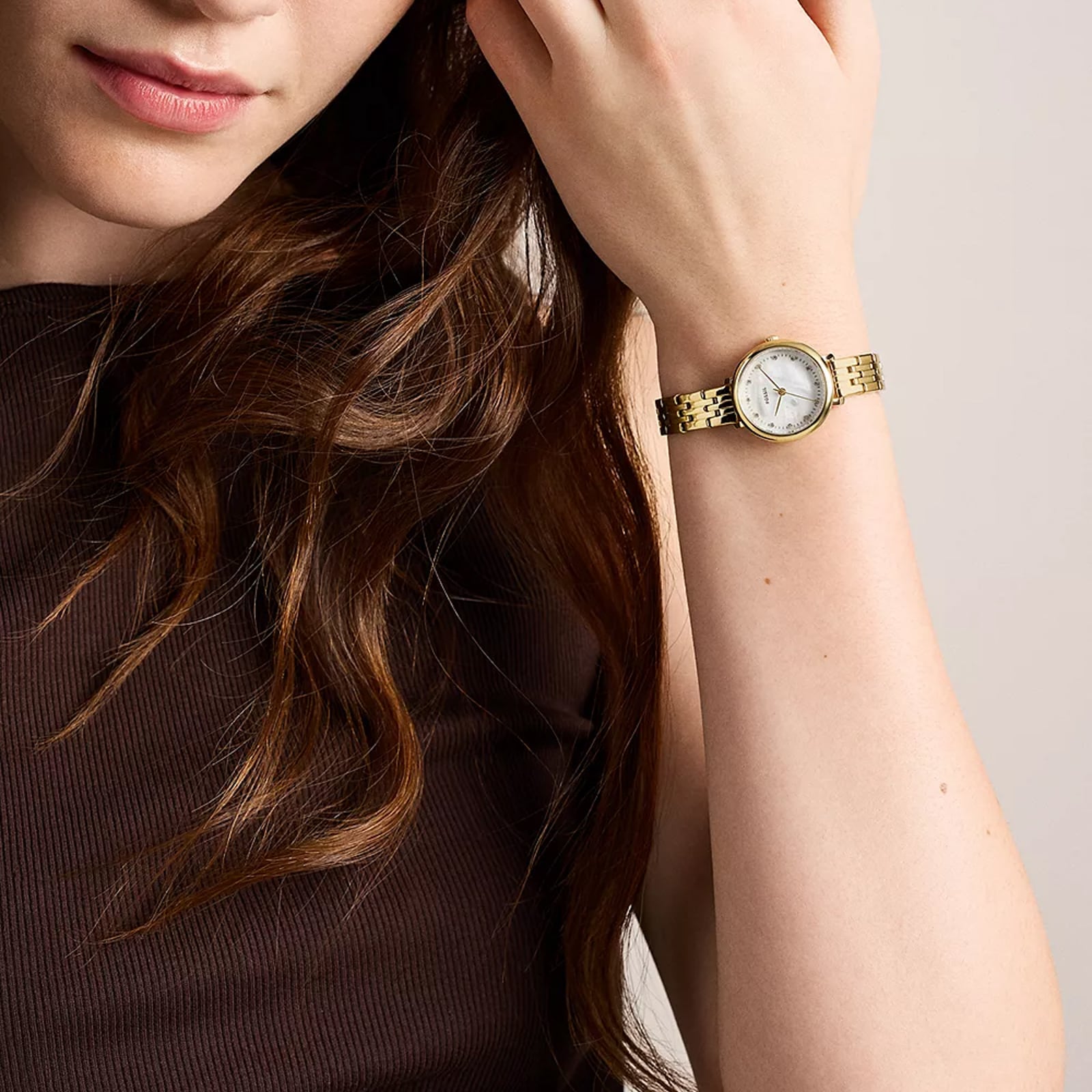 Fossil Heidi Three-Hand Gold-Tone Stainless Steel Ladies Watch