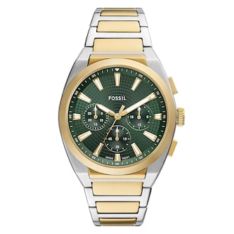 Fossil Everett Bicolour Green Chronograph Mens Watch