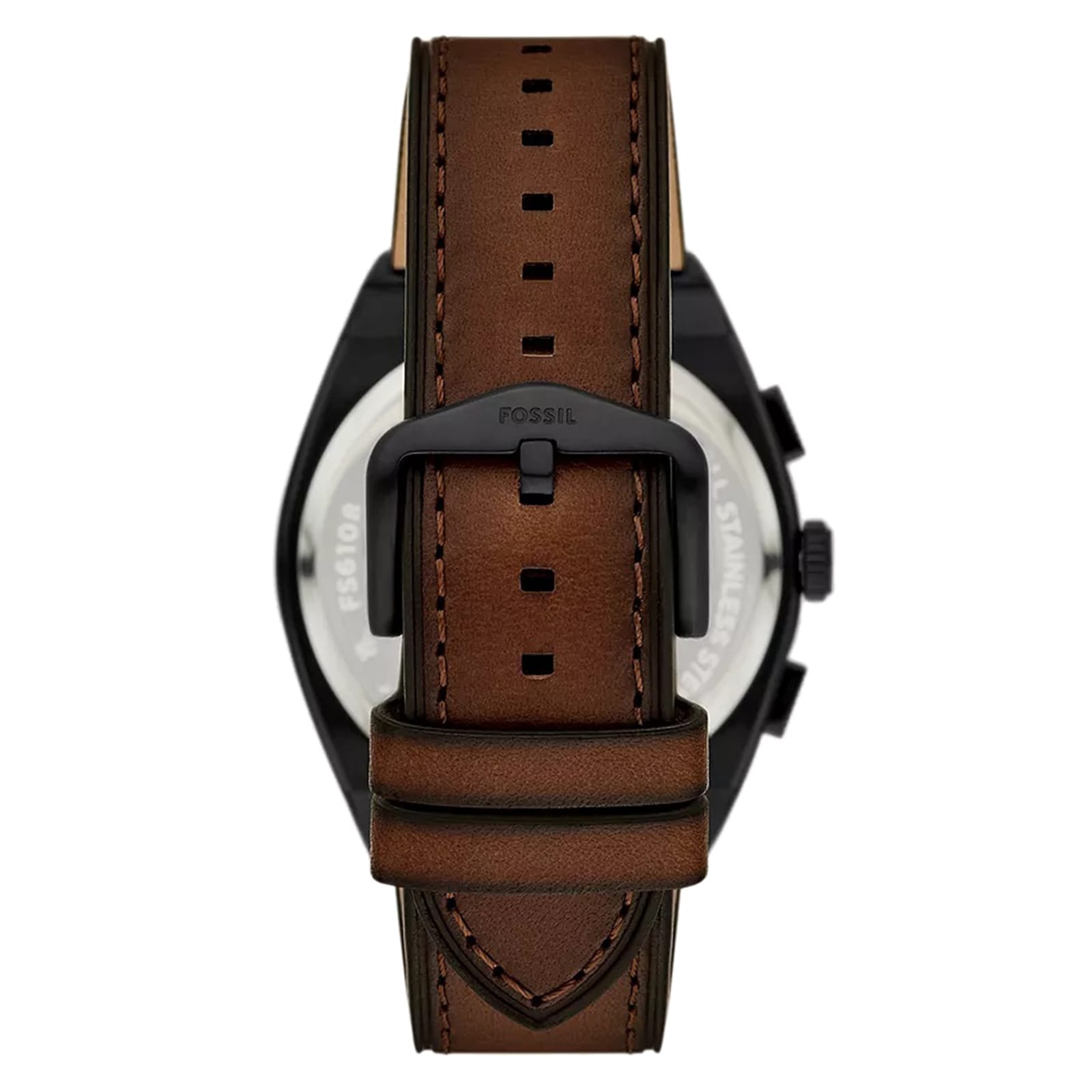 Fossil Everett Stainless Steel Brown Dial & Leather Mens Watch