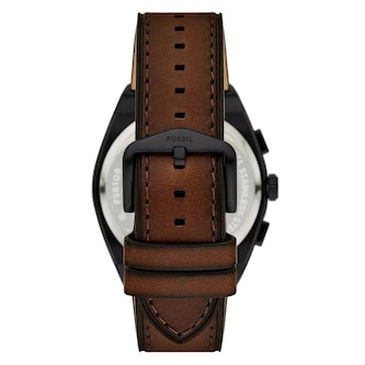 Fossil Everett Stainless Steel Brown Dial & Leather Mens Watch