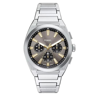 Fossil Everett Stainless Steel Grey Dial Mens Watch