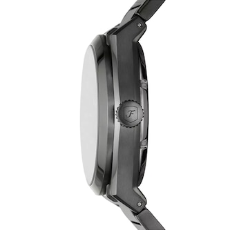 Fossil Everett Black Steel Skeleton Dial Mens Watch