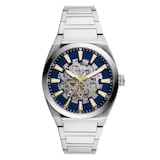 Fossil Everett Stainless Steel Blue Dial Mens Watch