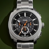 Fossil Machine Stainless Steel Black Chronograph Mens Watch