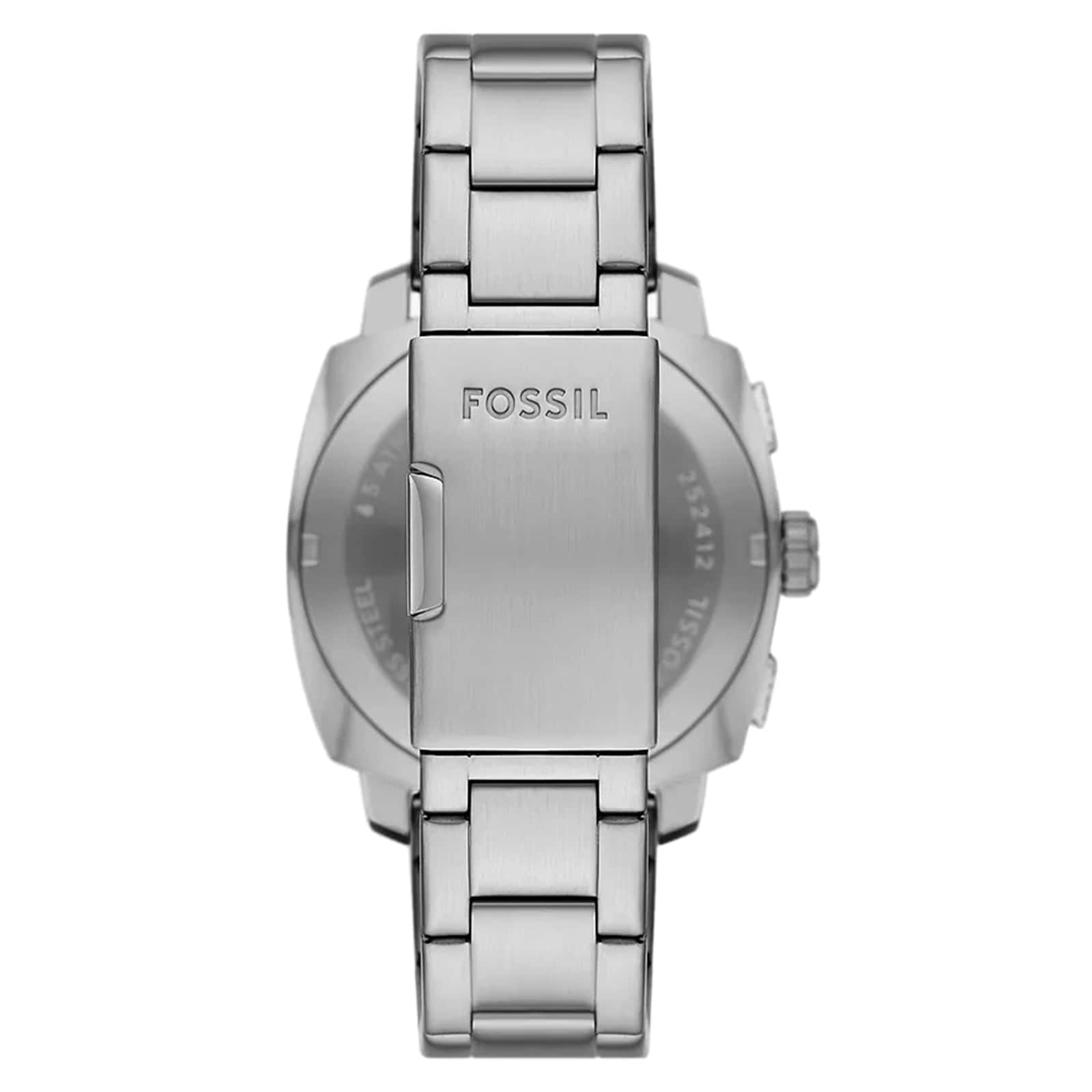 Fossil Machine Stainless Steel Blue Chronograph Mens Watch
