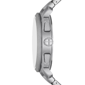 Fossil Machine Stainless Steel Blue Chronograph Mens Watch