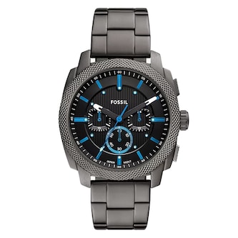 Fossil Machine Stainless Steel Grey Chronograph Mens Watch