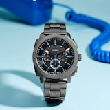 Fossil Machine Stainless Steel Grey Chronograph Mens Watch