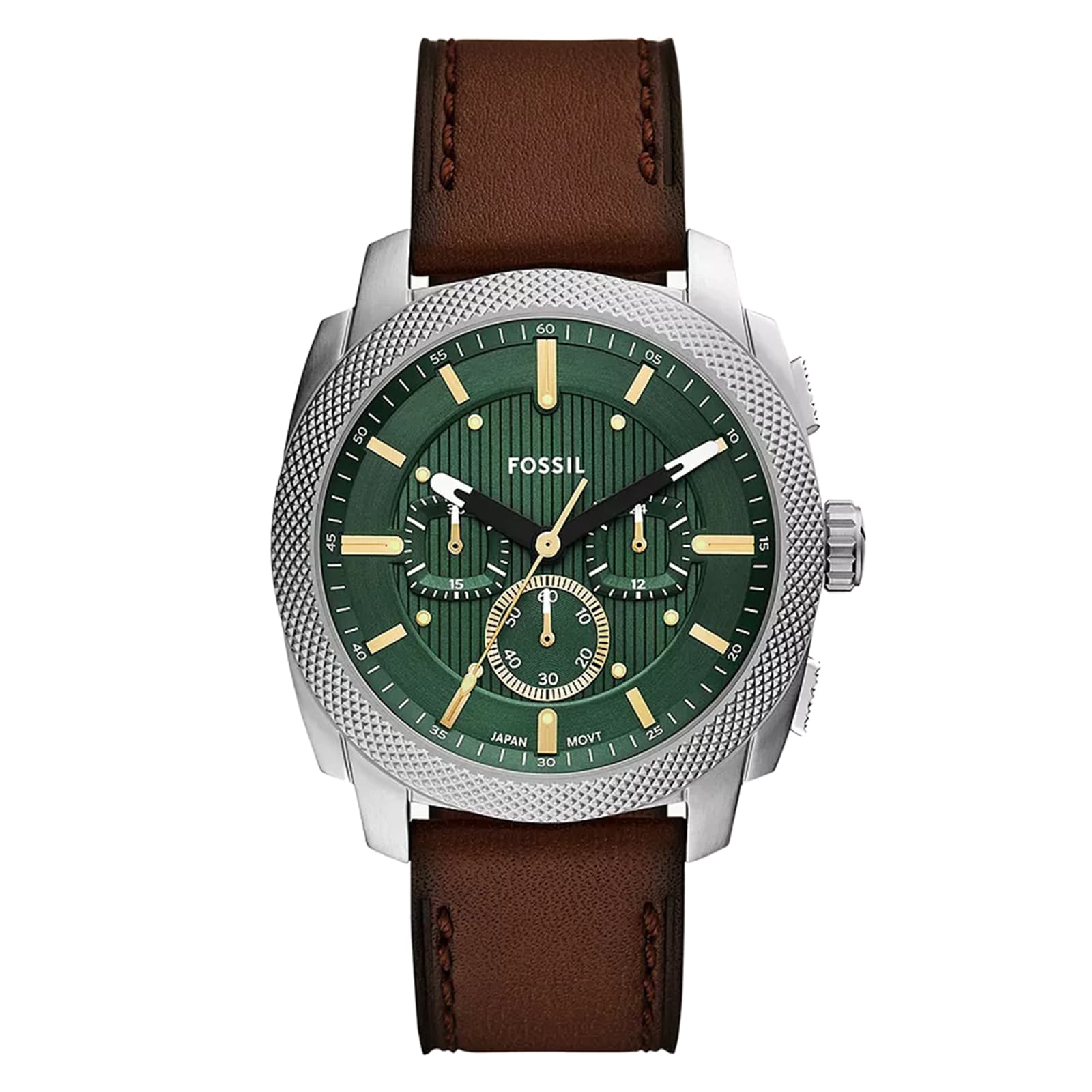 Fossil Machine Stainless Steel Green Chronograph Mens Watch