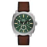 Fossil Machine Stainless Steel Green Chronograph Mens Watch