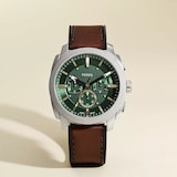 Fossil Machine Stainless Steel Green Chronograph Mens Watch