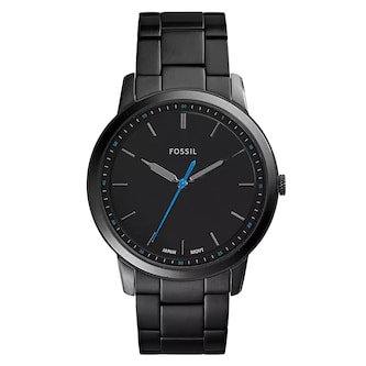 Fossil Minimalist Stainless Steel Black Dial Mens Watch