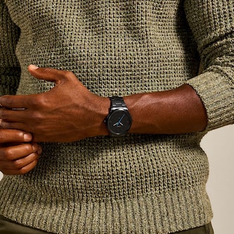 Fossil Minimalist Stainless Steel Black Dial Mens Watch