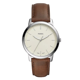 Fossil Minimalist Brown Dial Mens Watch