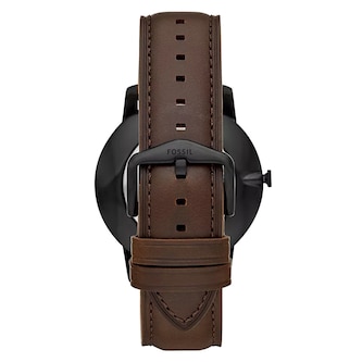 Fossil Minimalist Three-Hand Brown Leather Watch
