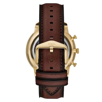 Fossil Neutra Brown Leather & Gold Dial Mens Watch
