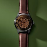 Fossil Townsman Automatic Dark Leather Mens Watch