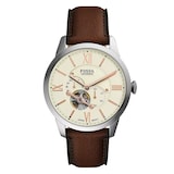 Fossil Townsman Automatic Brown Leather Mens Watch