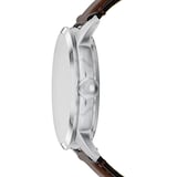 Fossil Townsman Automatic Brown Leather Skeleton Dial Mens Watch