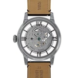 Fossil Townsman Automatic Brown Leather Skeleton Dial Mens Watch