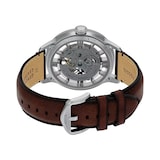 Fossil Townsman Automatic Brown Leather Skeleton Dial Mens Watch