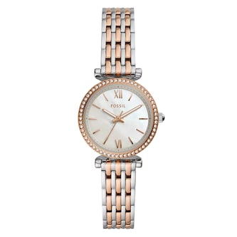 Fossil Carlie Mini Three-Hand Two-Tone Stainless Steel Ladies Watch