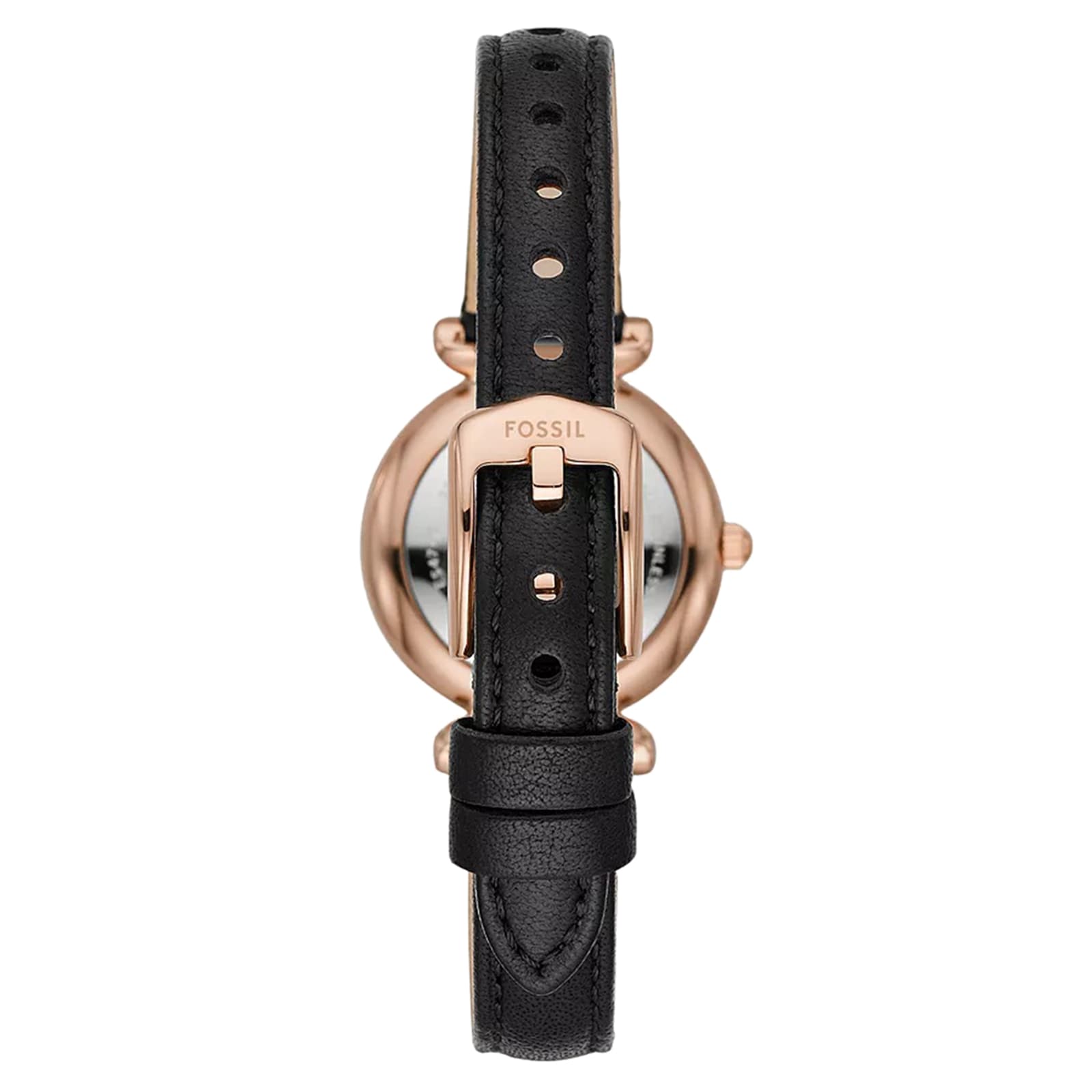 Fossil Carlie Mini Three-Hand Black Leather Ladies Watch
