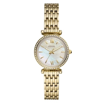 Fossil Carlie Mini Three-Hand Gold-Tone Stainless Steel Ladies Watch