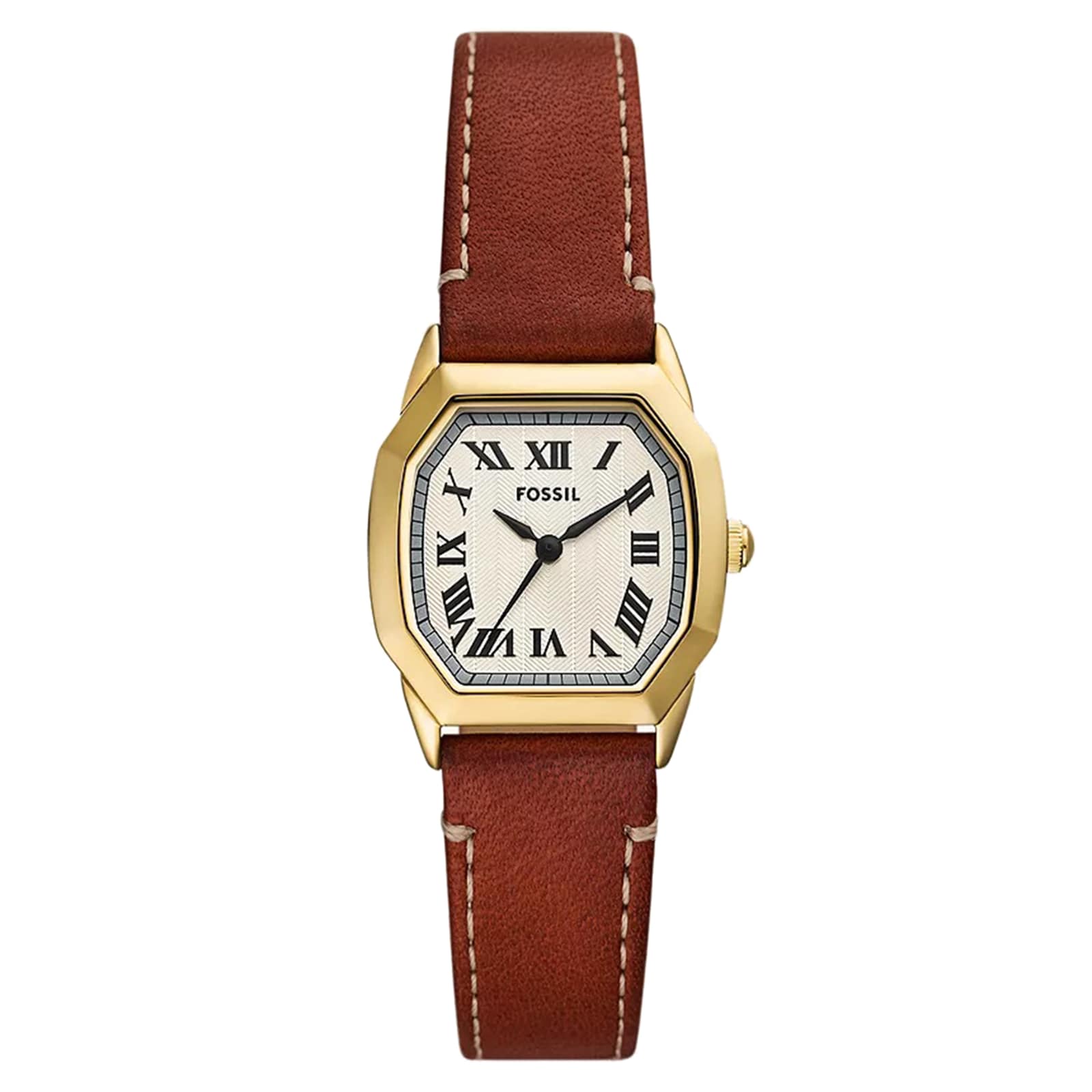 Fossil Harlow Three-Hand Medium Brown Leather Ladies Watch