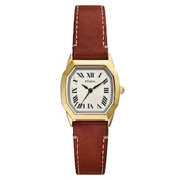 17230899 - Harlow Three-Hand Medium Brown Leather Ladies Watch
