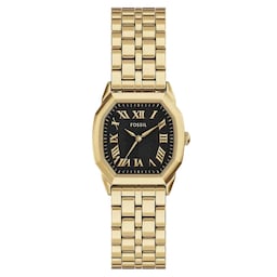 17230900 - Harlow Three-Hand Gold-Tone Stainless Steel Black Dial Ladies Watch