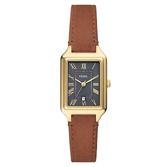 Fossil Raquel Three-Hand Date Medium Brown Leather Ladies Watch