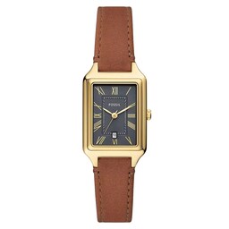 17230903 - Raquel Three-Hand Date Medium Brown Leather Ladies Watch