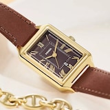 Fossil Raquel Three-Hand Date Medium Brown Leather Ladies Watch