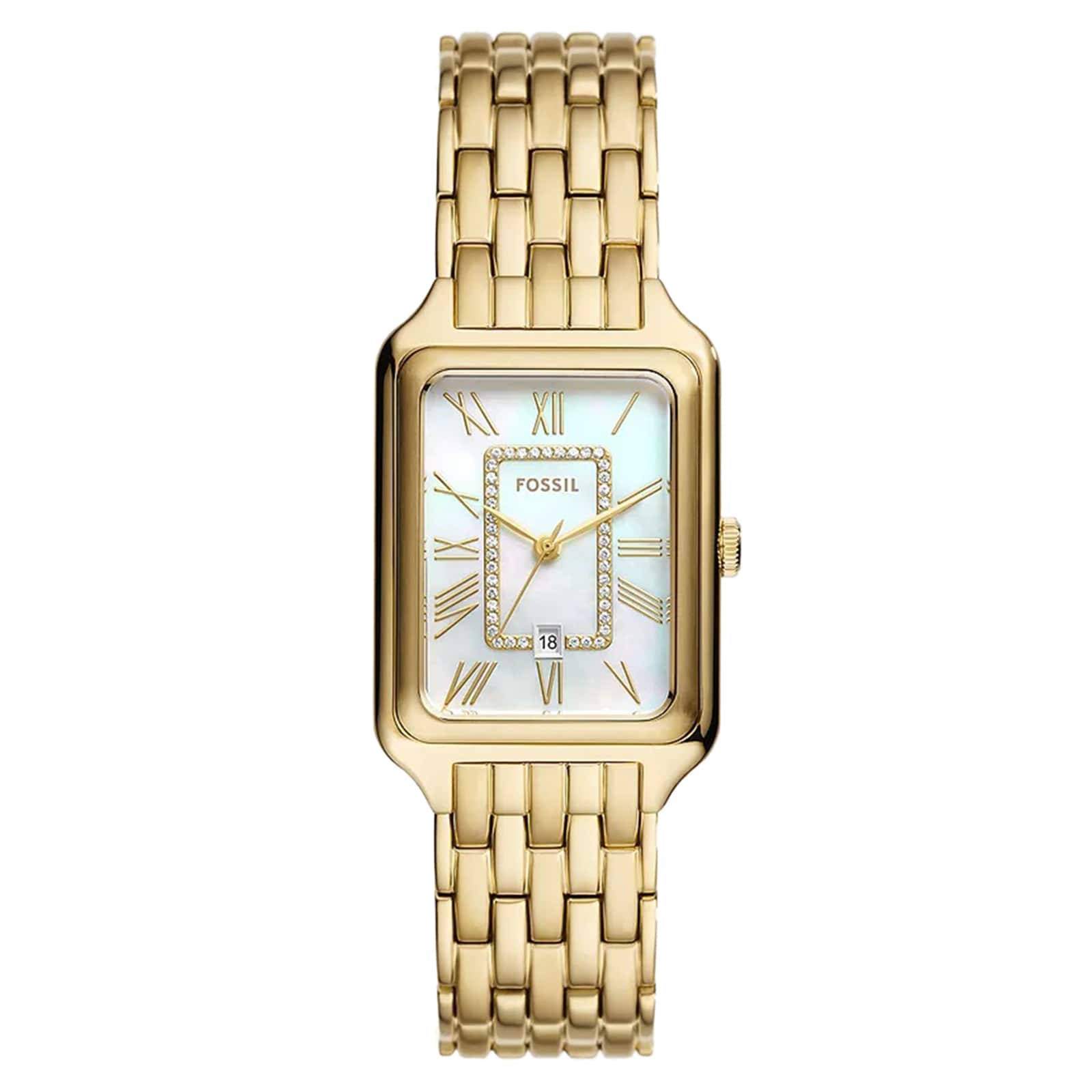 Fossil Raquel Three-Hand Date Gold-Tone Stainless Steel Ladies Watch