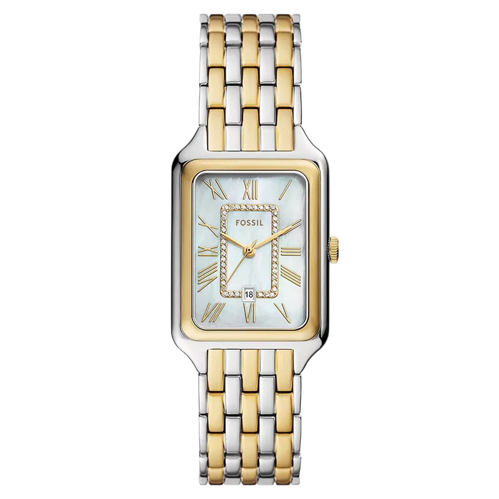 Fossil Raquel Three-Hand Date Two-Tone Stainless Steel Ladies Watch