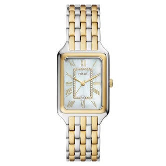 Fossil Raquel Three-Hand Date Two-Tone Stainless Steel Ladies Watch