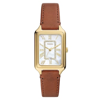 Fossil Raquel Three-Hand Date Medium Brown Leather Ladies Watch