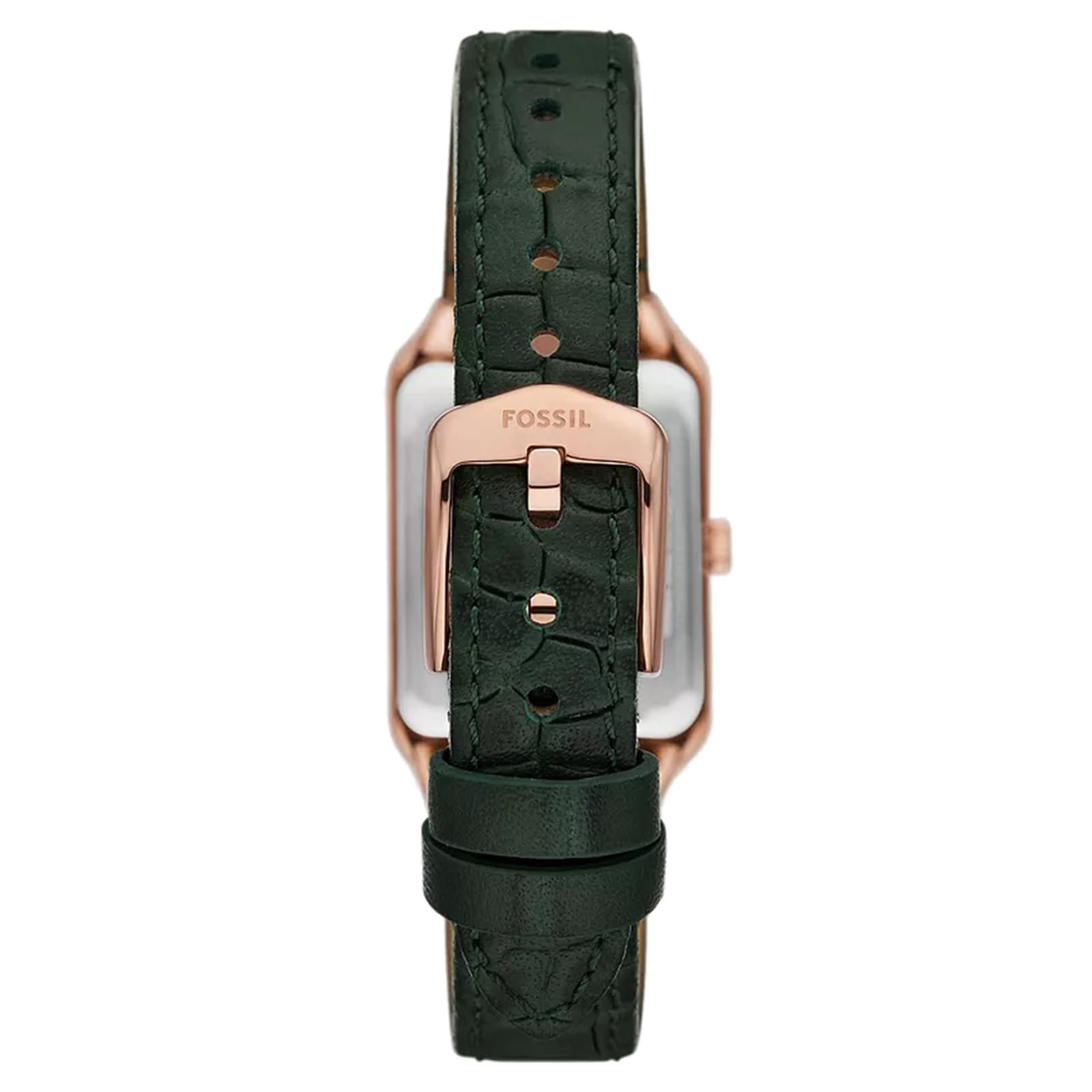 Fossil Raquel Three-Hand Date Green Crocodile LiteHide Leather Ladies Watch