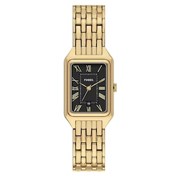 17230911 - Raquel Three-Hand Date Gold-Tone Black Dial Ladies Watch