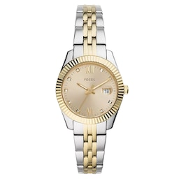 17230915 - Scarlette Mini Three-Hand Date Two-Tone Gold Dial Ladies Watch