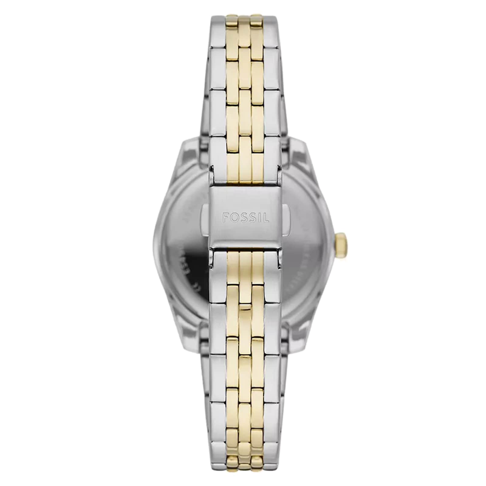 Fossil Scarlette Mini Three-Hand Date Two-Tone Gold Dial Ladies Watch