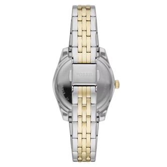 Fossil Scarlette Mini Three-Hand Date Two-Tone Gold Dial Ladies Watch