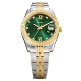 Fossil Scarlette Three-Hand Date Two-Tone Green Dial Ladies Watch